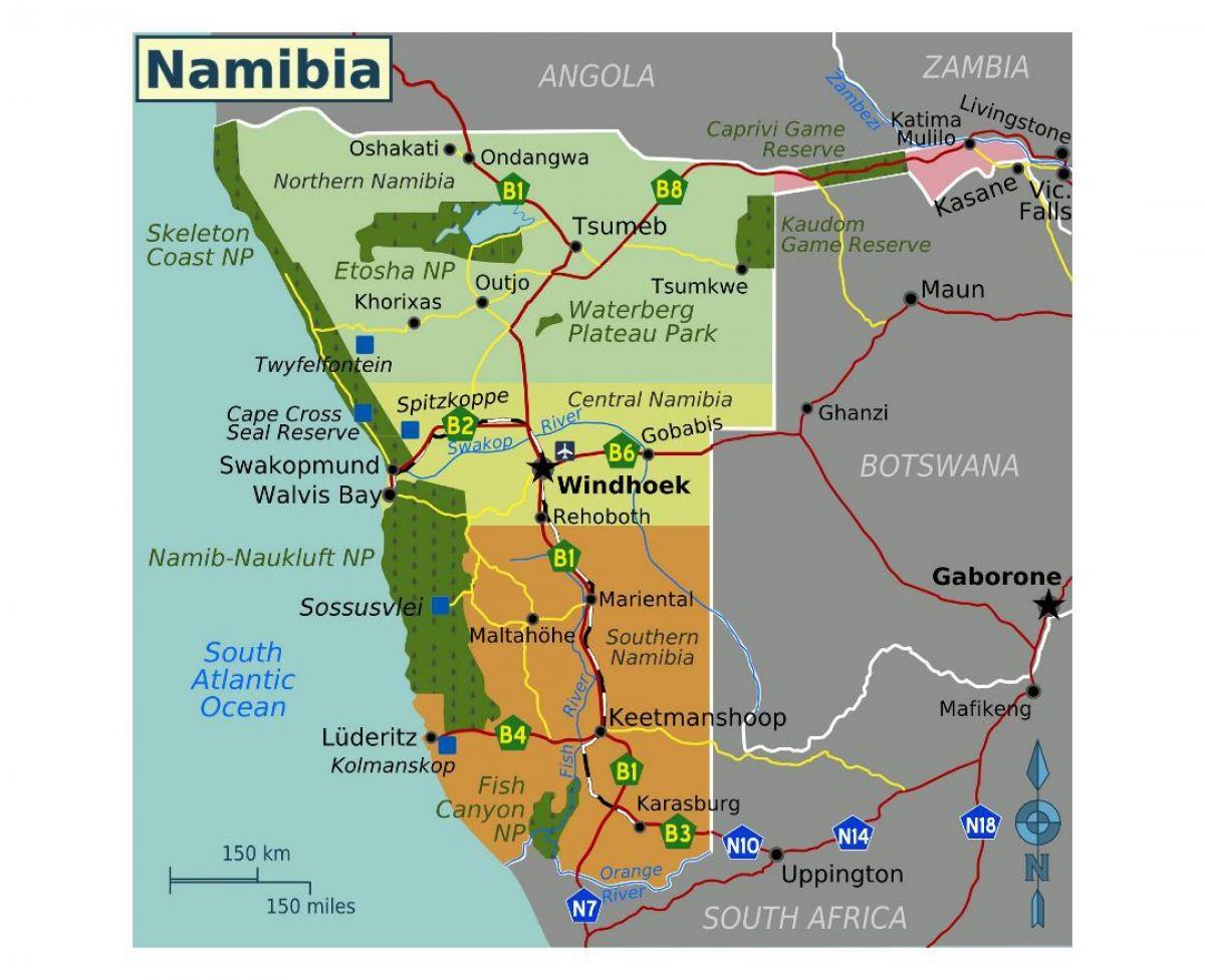 מפה של צפון נמיביה 