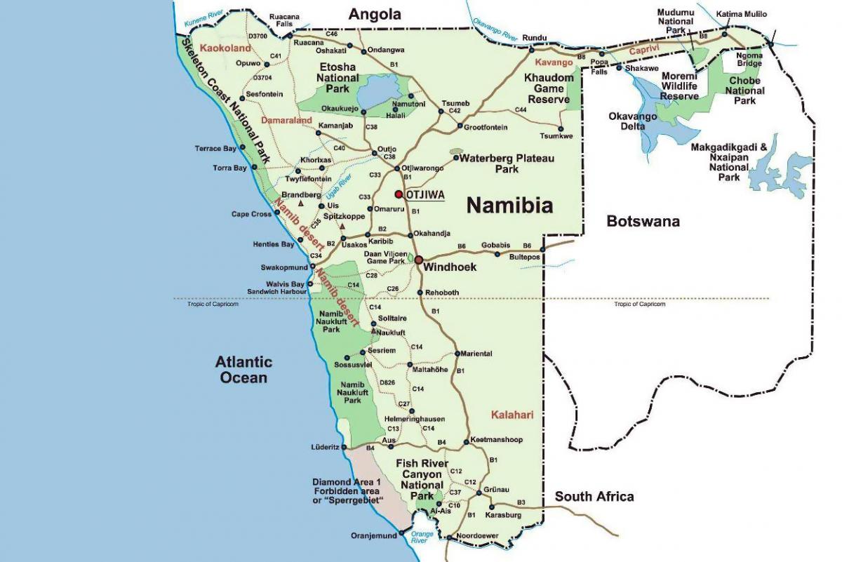 המפה של נמיביה