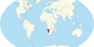 נמיביה מיקום על מפת העולם